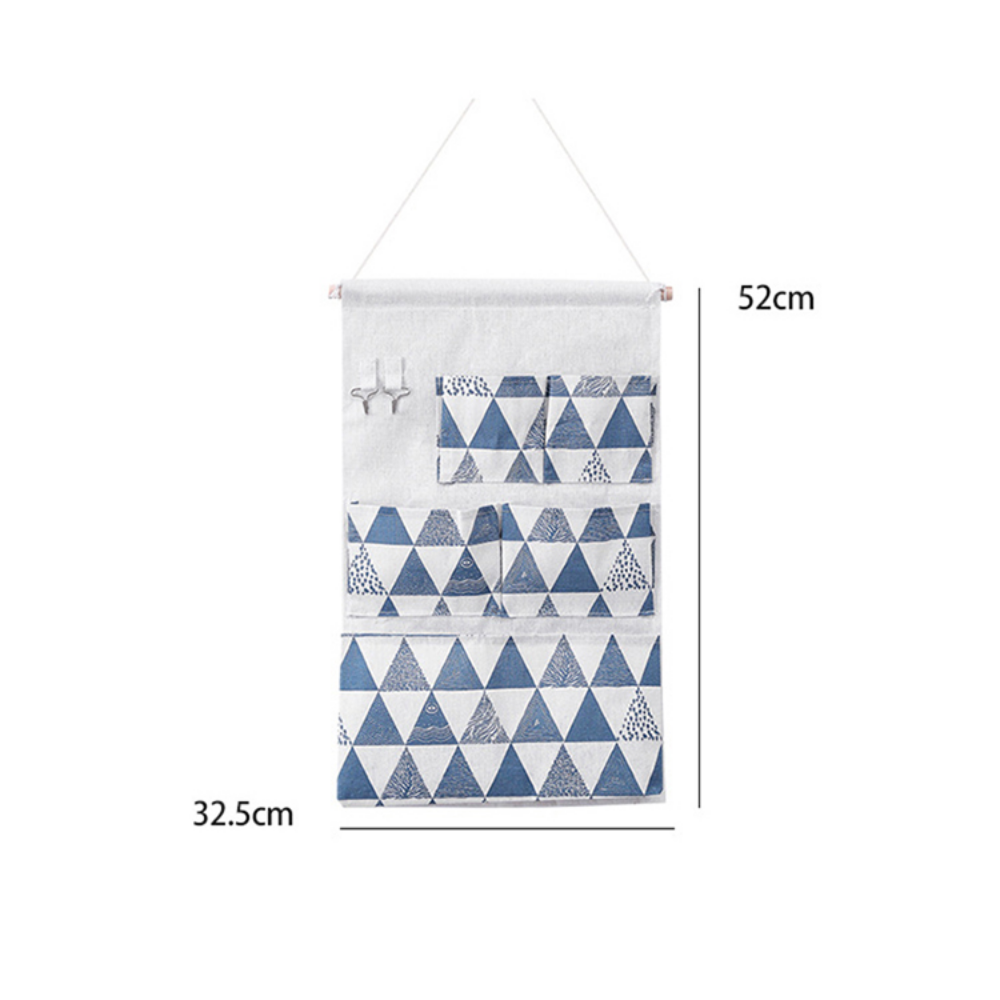Five Pocket Cotton & Linen Hanging Storage Bag - Grafton Collection