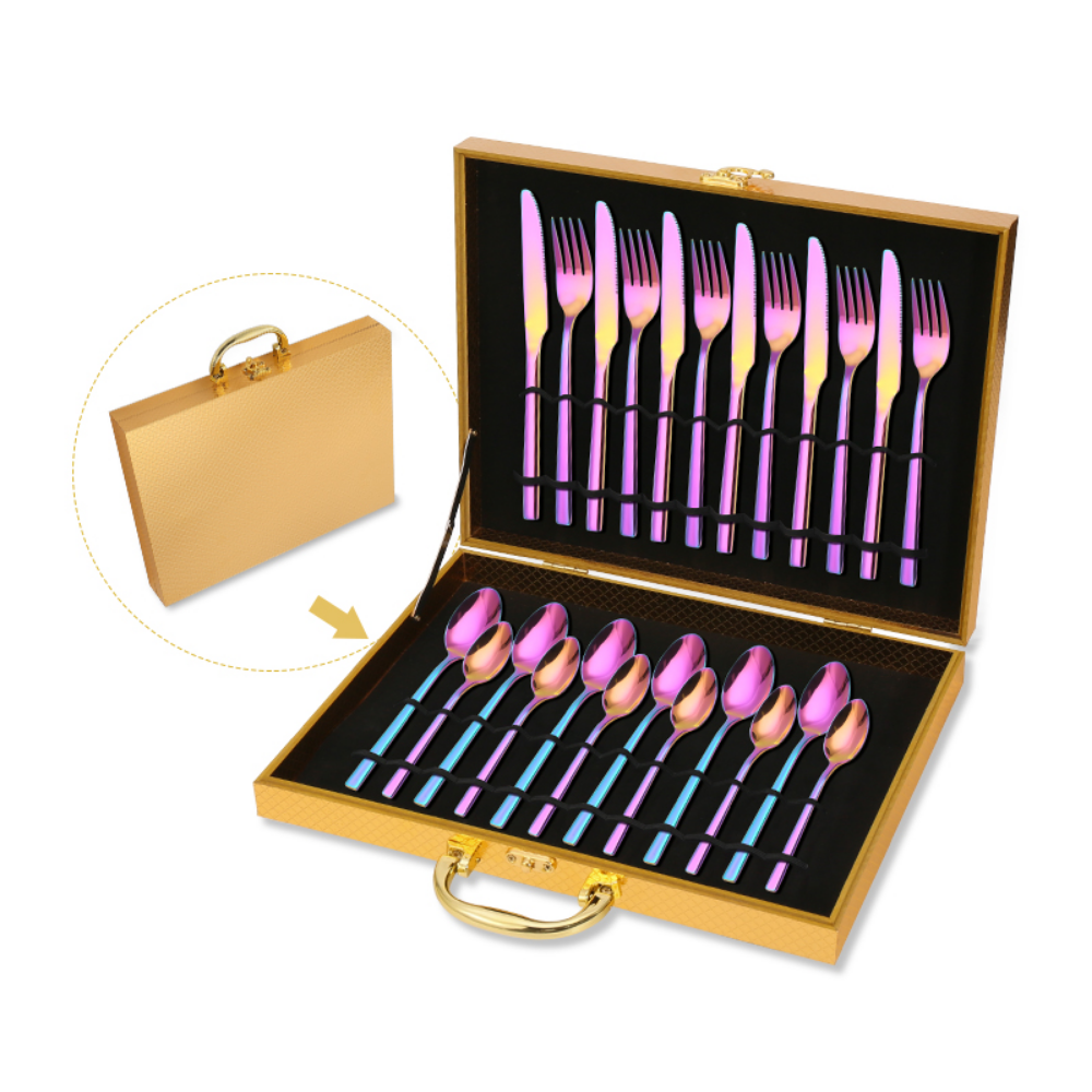 Luxurious 24Pcs Stainless Steel Flatware Set - Grafton Collection