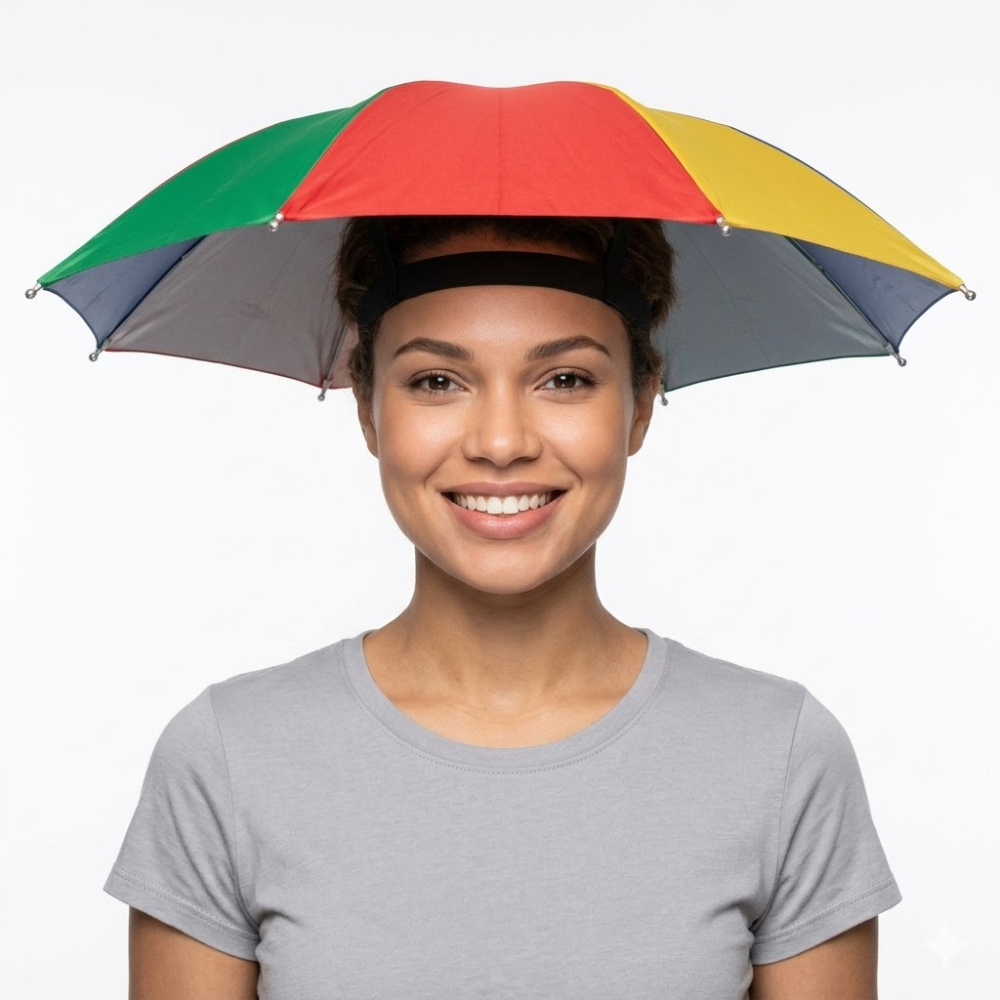 Elastic Headband Umbrella Hat For Camping And Fishing Uv