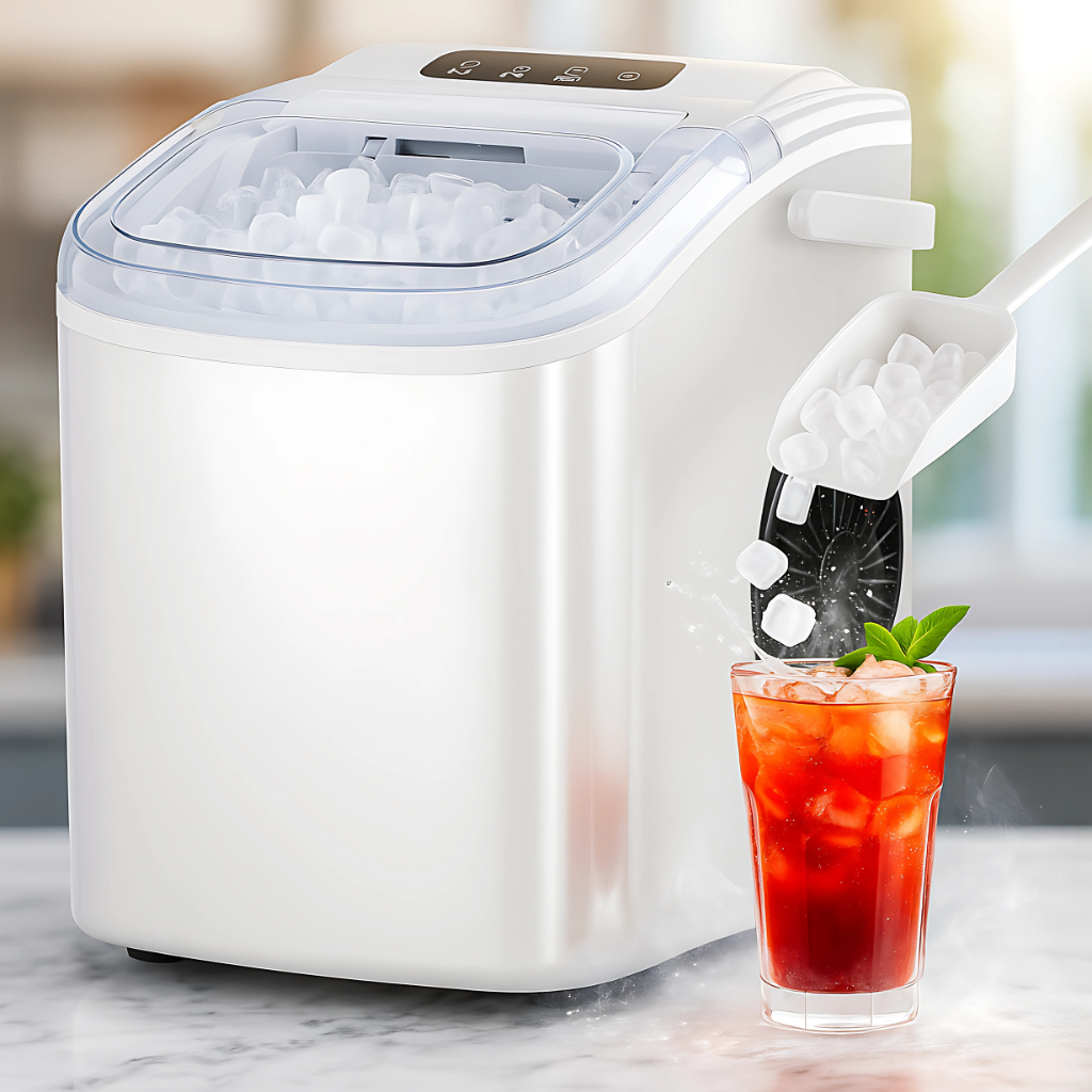 Ice Maker Countertop Portable Machine And Scoop With Self Cleaning