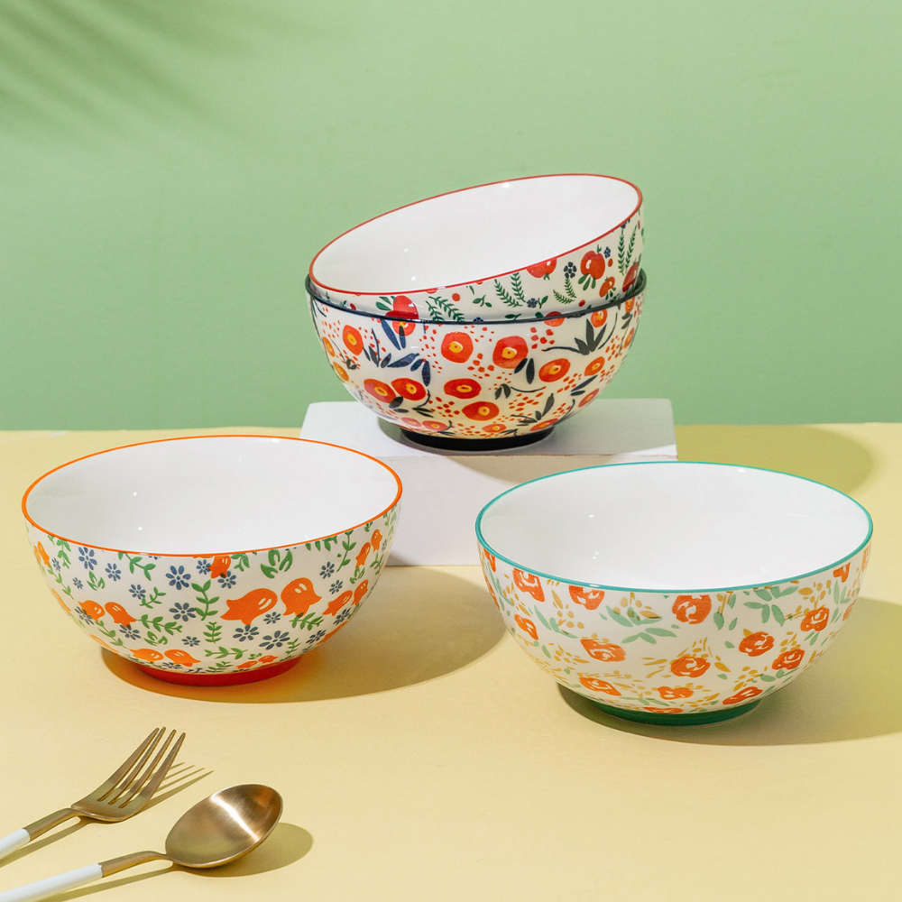 Japanese Style Flower Soup Noodle Bowl - Grafton Collection