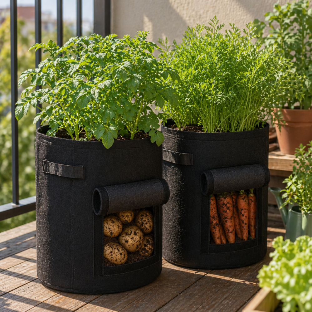 Potato Grow Bags With Handles And Harvest Lids For Vegetables