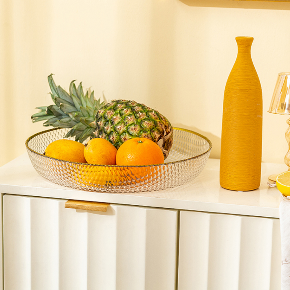 Gold Rim Transparent Glass Fruit Plates - Grafton Collection