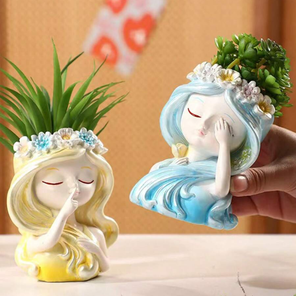 Creative Girl Sleeping Pose Figurine For Succulent And Tool Storage