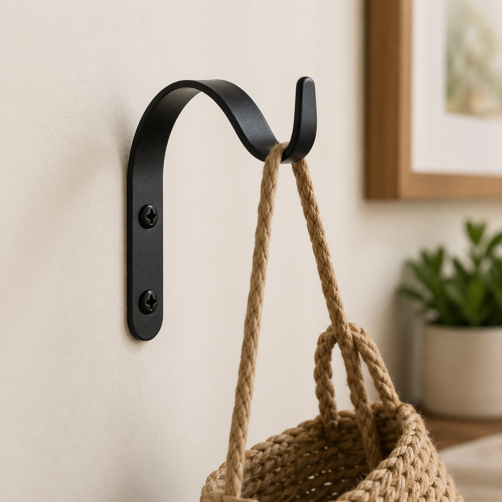 Forged Iron Wall Hooks For Hanging Plants And Lanterns