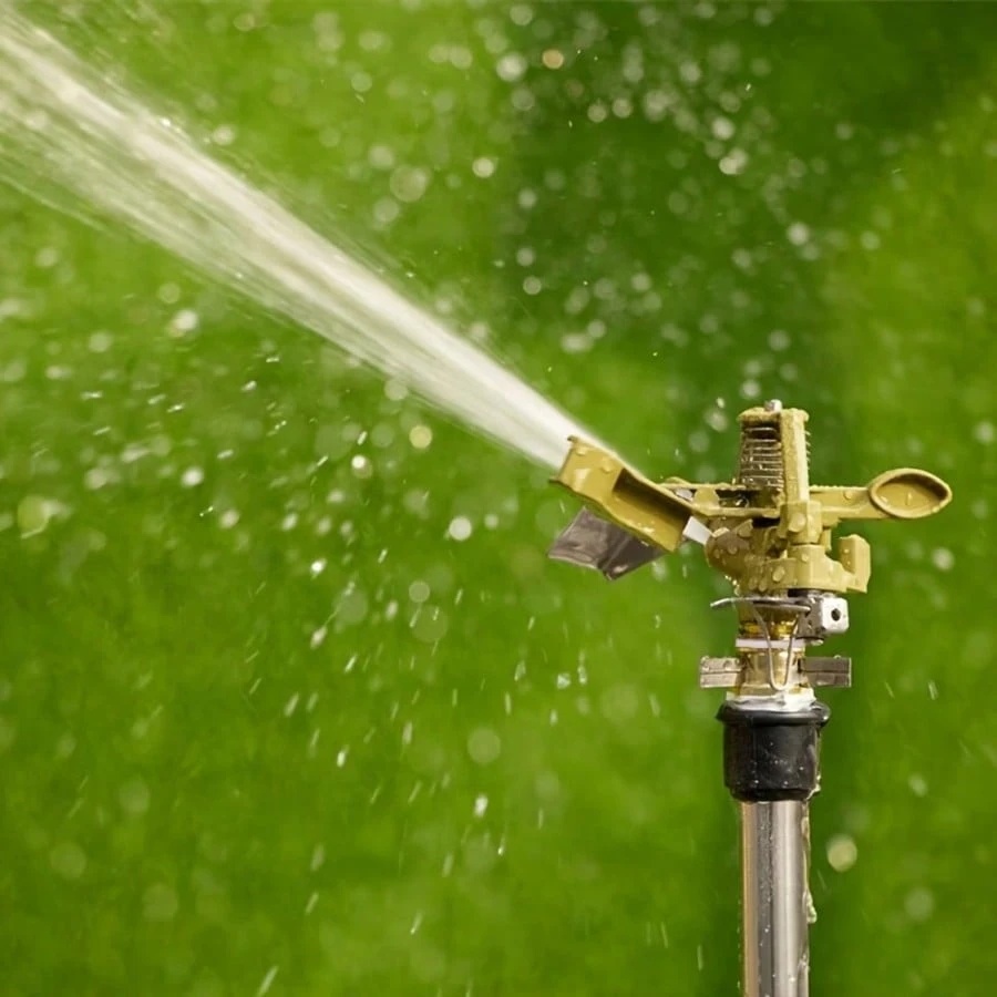 1 Piece Aluminum and Zinc Alloy Ground Spike Rotating Sprinkler For Large Garden Irrigation