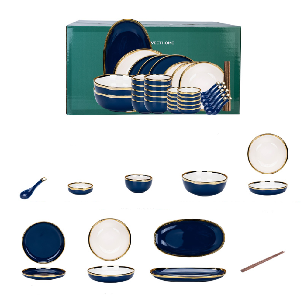 50 Piece Ceramic Dinnerware Set - Grafton Collection