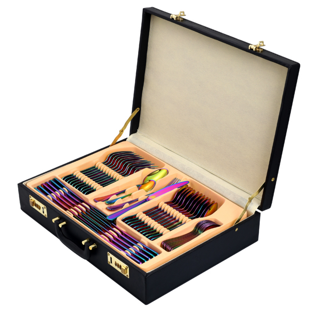 Stainless Steel Colored Cutlery Set - 48 Pieces - Grafton Collection