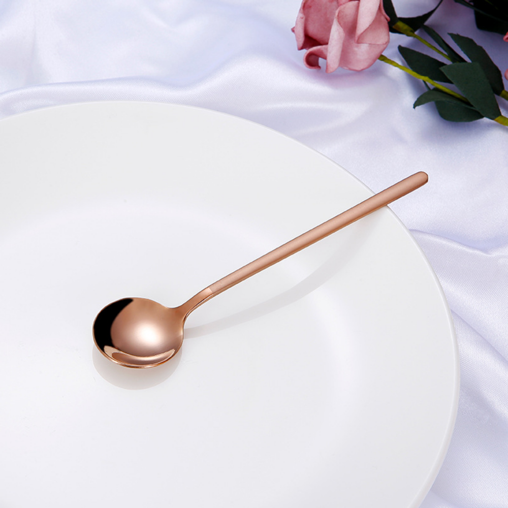 Shiny Colorful Stainless Steel Small & Round Coffee Spoon - Grafton Collection