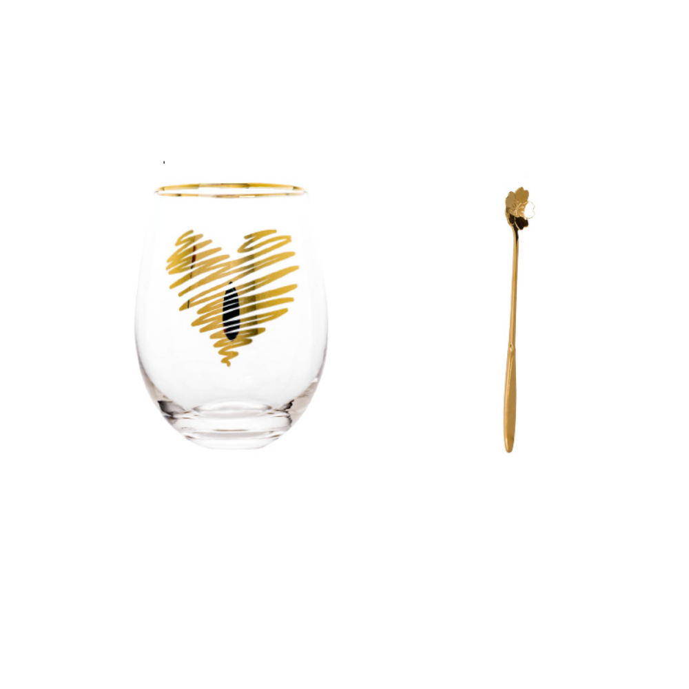 Gold Accents Glass Cups - Grafton Collection