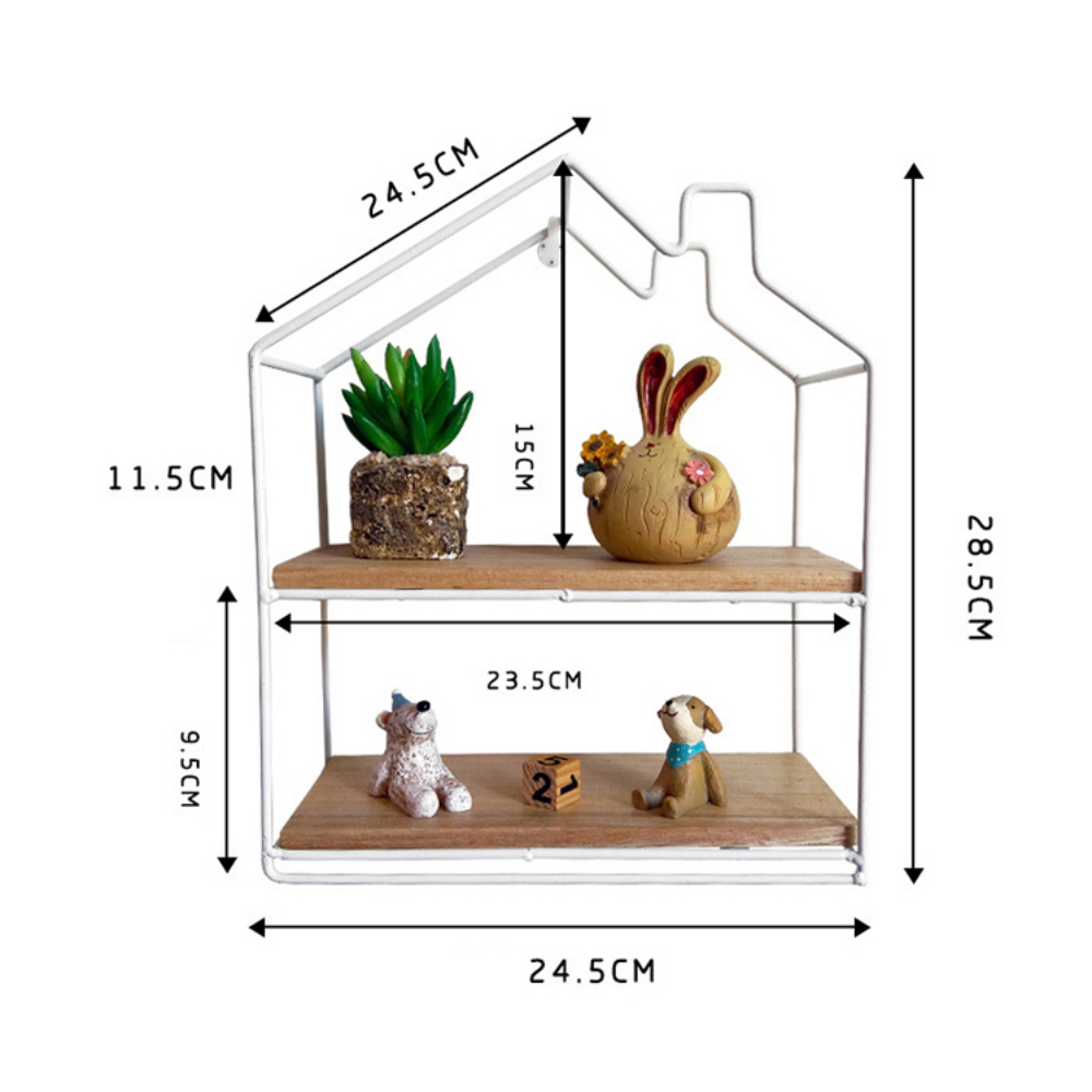 Modern Styled Iron Wall Shelf Decorative Storage Rack - Grafton Collection