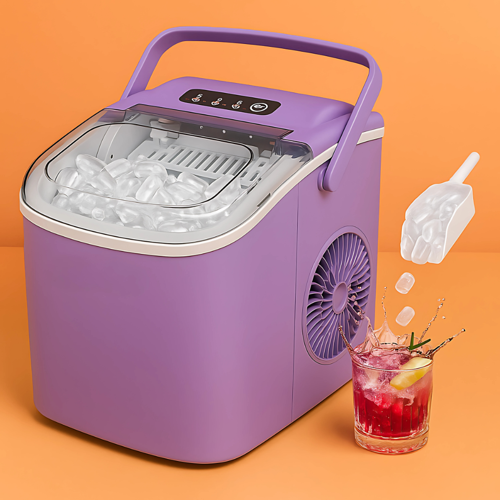 Countertop Ice Maker Machine With Handle Basket And Scoop