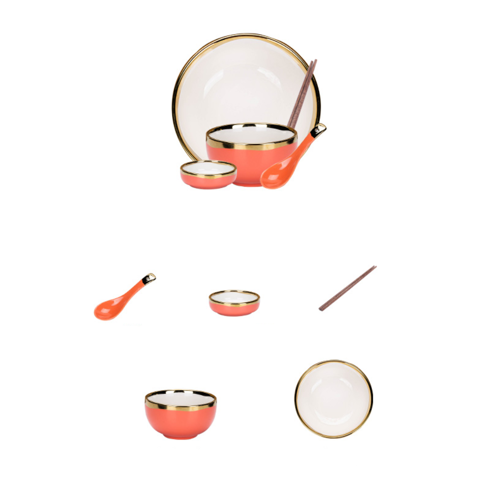 5 Piece Ceramic Dinnerware Set - Grafton Collection