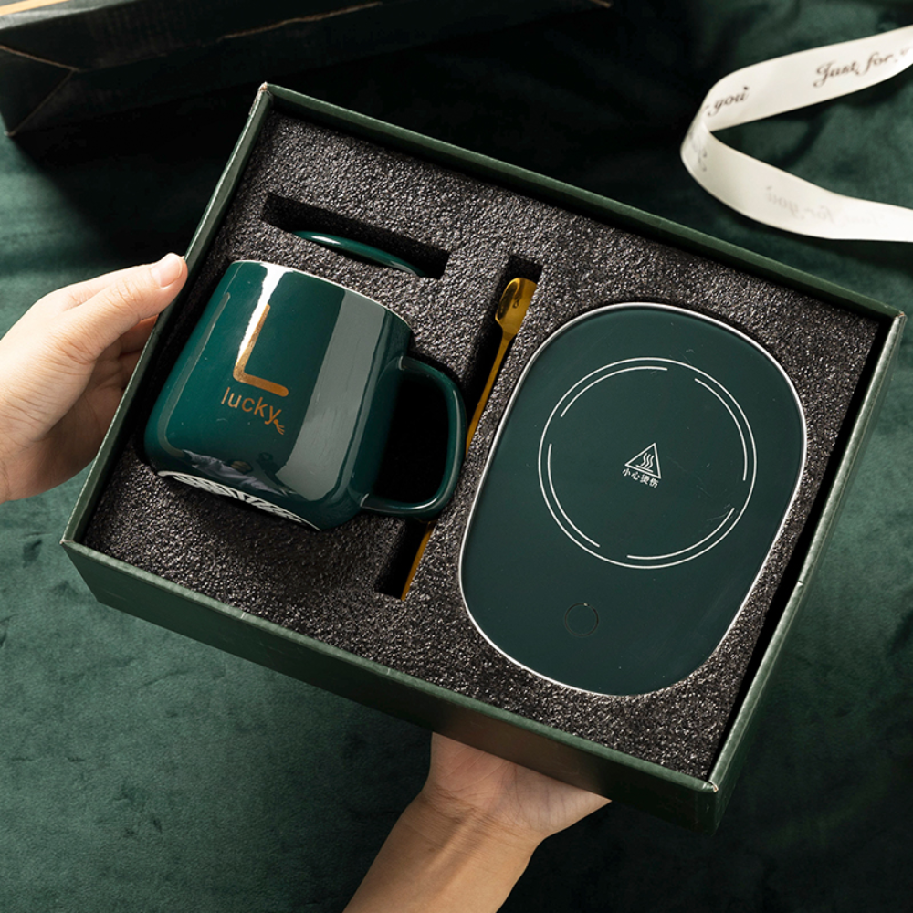 Office Mug With Heating Base & Gift Box - Grafton Collection