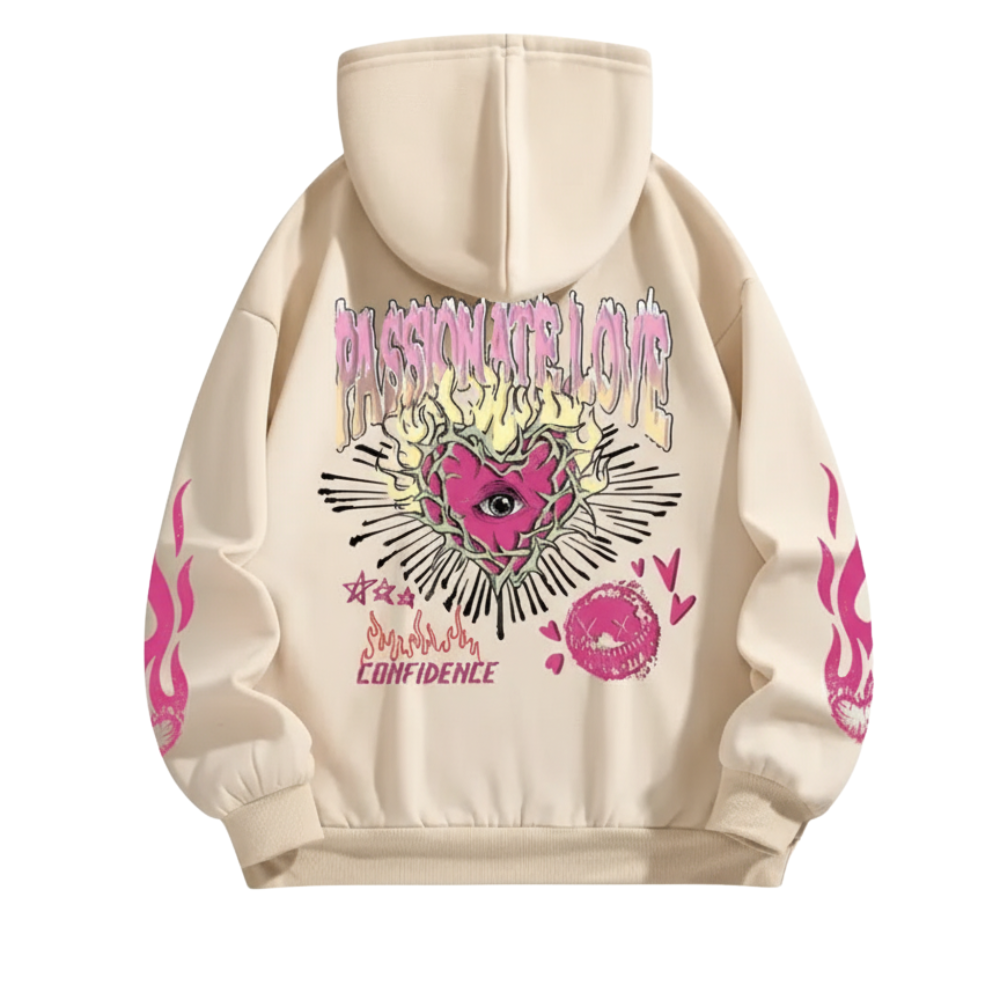 Casual Letter Print Hoodie With Drawstring