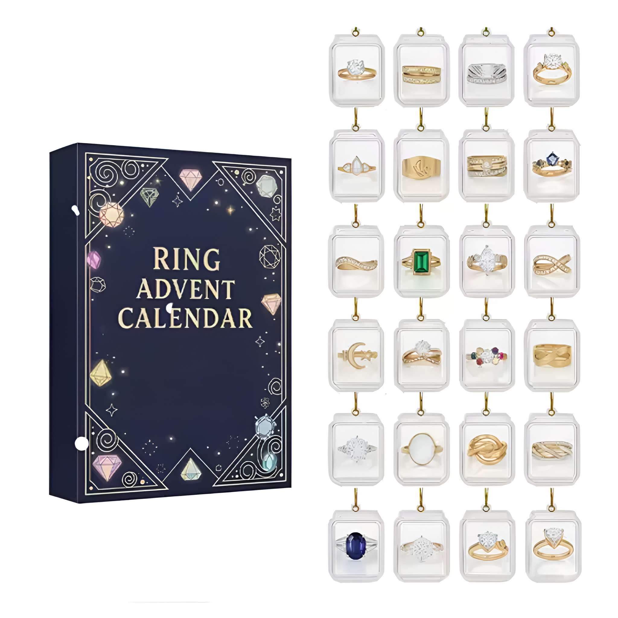 Acrylic Earring Advent Calendar Festive Countdown Gift Box