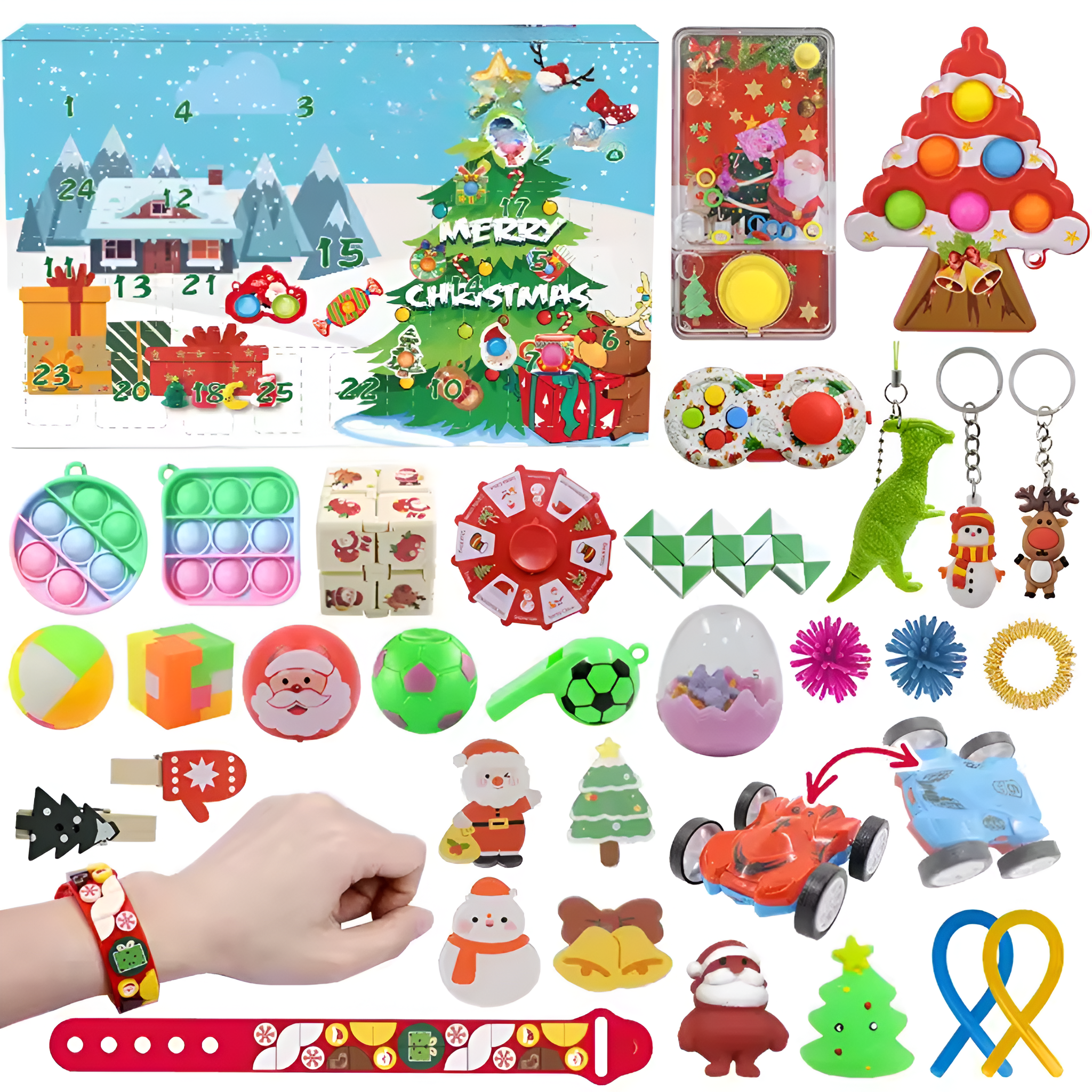 24 Pcs set Advent Calendar Fidget Toys Tree Hanging Pendant
