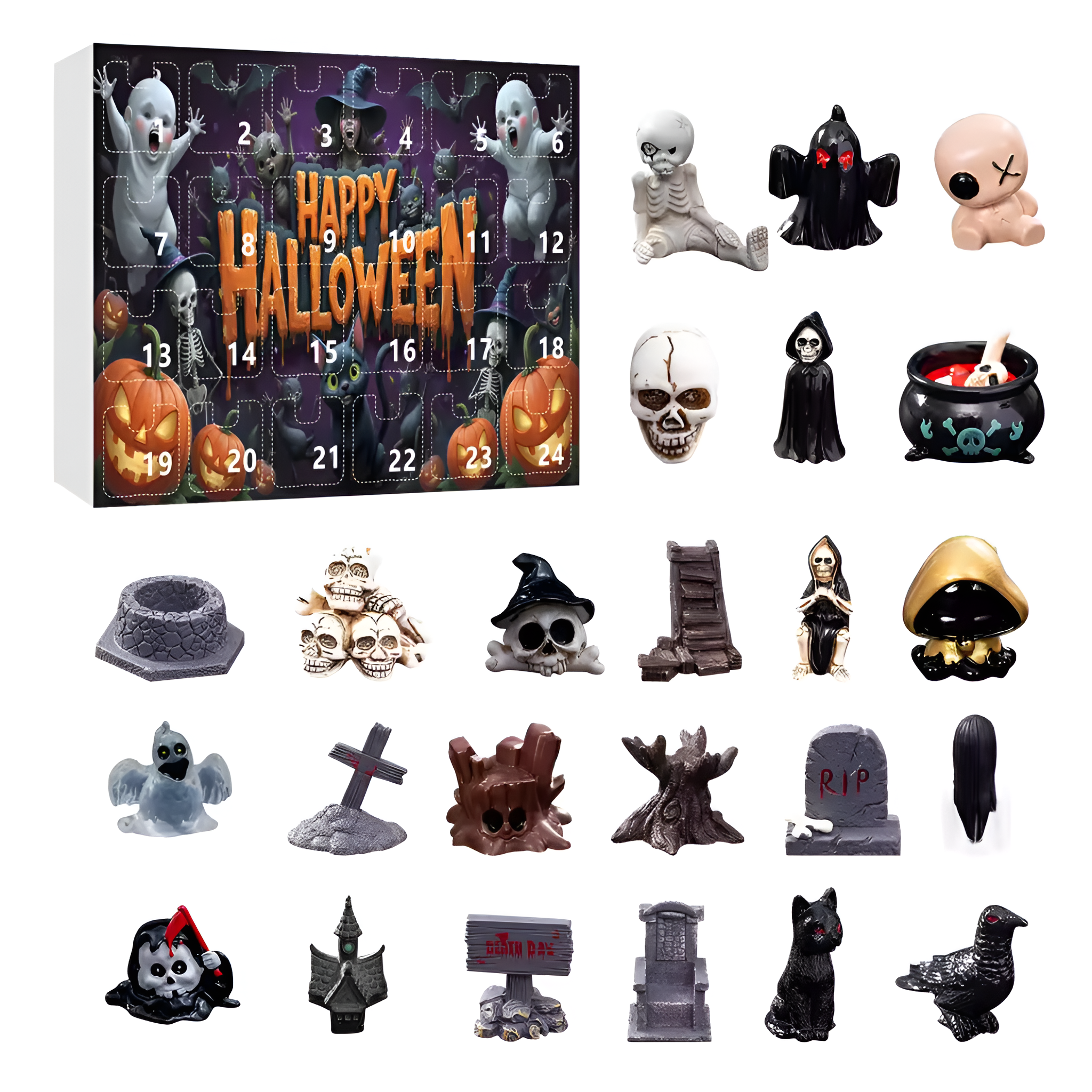 Halloween Advent Calendar With Daily Resin Display Figures