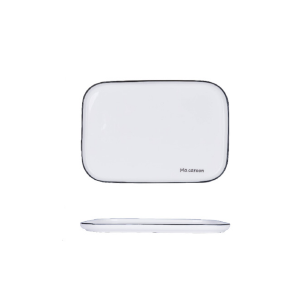 Black Border Ceramic Plates - Grafton Collection