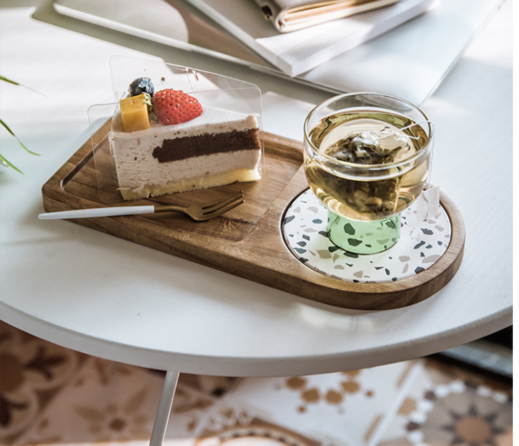 Japanese Style Acacia Wood Afternoon Tea Dessert Plate - Grafton Collection