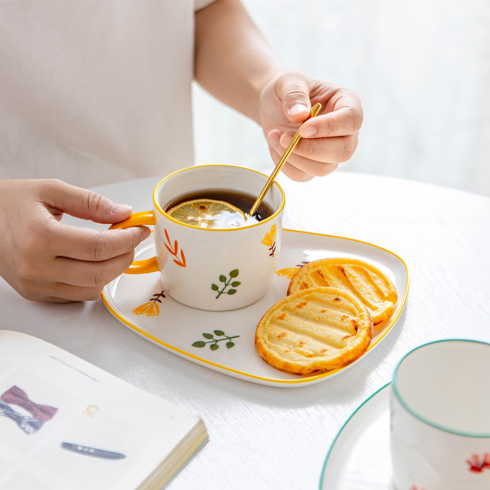 Flower Pattern Cup And Saucer Set - Grafton Collection