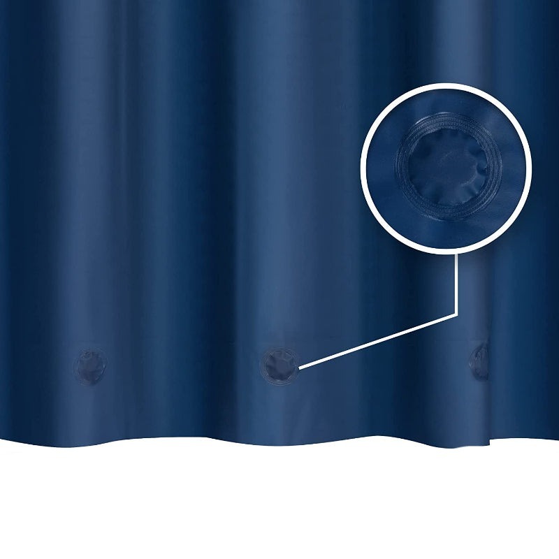 Blue Shower Curtain Liner - Lightweight Shower Curtain With Magnets, Metal Grommets - Grafton Collection