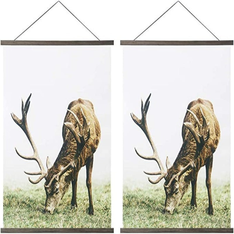 Light Wood Wooden Magnet Frames Hangers for Photo Picture Art Canvas Print Artwork Wall Hanging - Grafton Collection