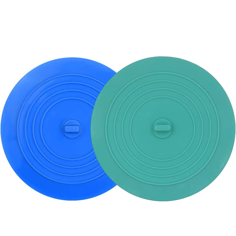 Tub Stopper 2 Pack, 6 Inches Large Silicone Drain Plug Hair Stopper Flat Suction Cover For Kitchen Bathroom Accessories And Laundry - Grafton Collection