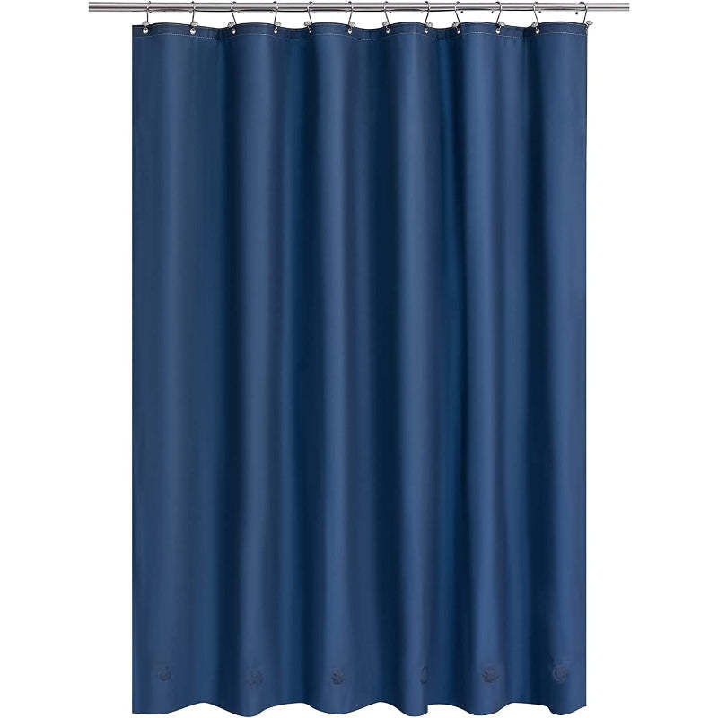 Blue Shower Curtain Liner - Lightweight Shower Curtain With Magnets, Metal Grommets - Grafton Collection