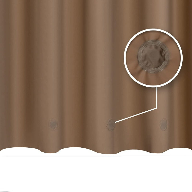 Brown Shower Curtain Liner - Lightweight Shower Curtain With Magnets, Metal Grommets - Grafton Collection