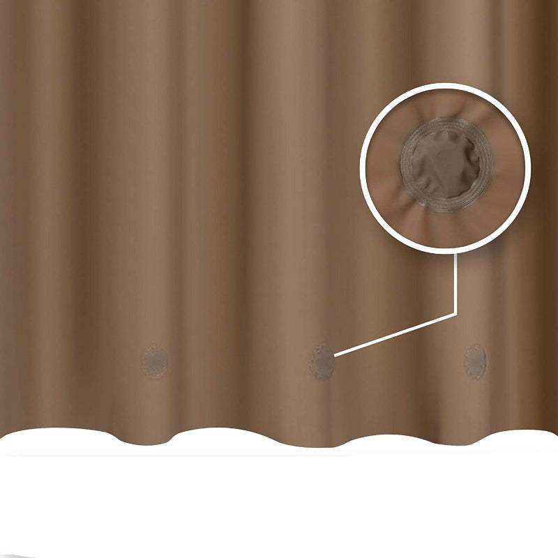 Brown Shower Curtain Liner - Lightweight Shower Curtain With Magnets, Metal Grommets - Grafton Collection