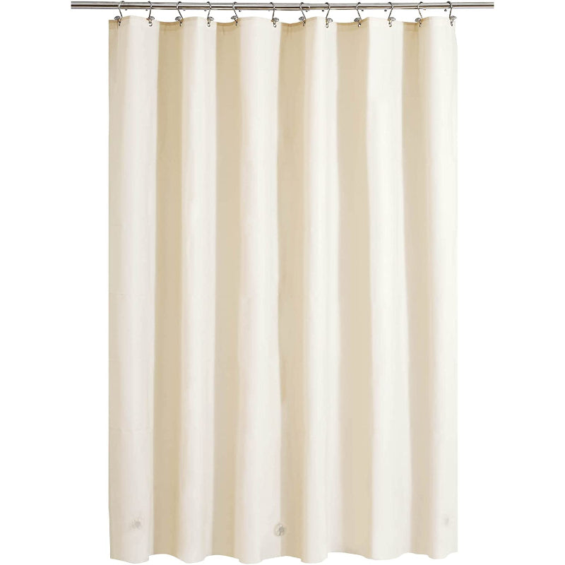 Beige Shower Curtain Liner - Lightweight Shower Curtain With Magnets, Metal Grommets - Grafton Collection