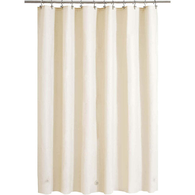 Beige Shower Curtain Liner - Lightweight Shower Curtain With Magnets, Metal Grommets - Grafton Collection