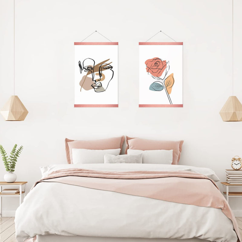 Magnetic Poster Frame Hanger, Natural Teak, Poster Hanger For Photos, Pictures, Prints, Maps, Scrolls And Canvas Artworks - Grafton Collection