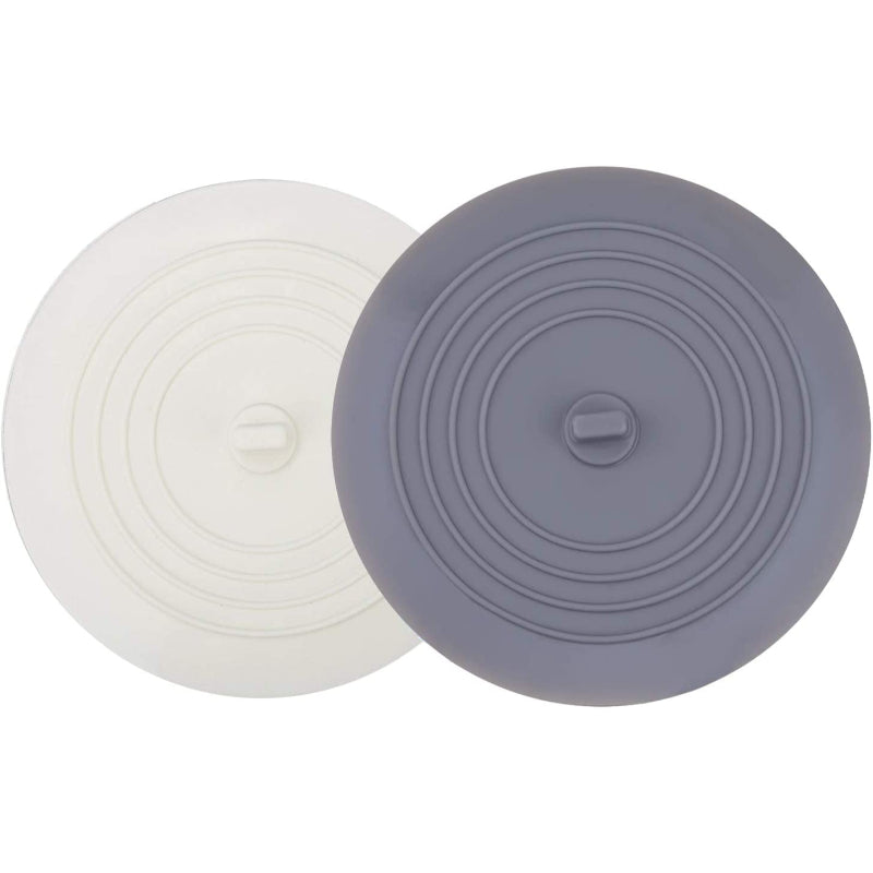 Tub Stopper 2 Pack, 6 Inches Large Silicone Drain Plug Hair Stopper Flat Suction Cover For Kitchen Bathroom Accessories And Laundry - Grafton Collection