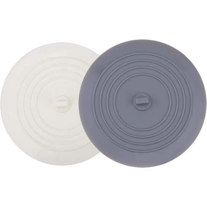 Tub Stopper 2 Pack, 6 Inches Large Silicone Drain Plug Hair Stopper Flat Suction Cover For Kitchen Bathroom Accessories And Laundry - Grafton Collection