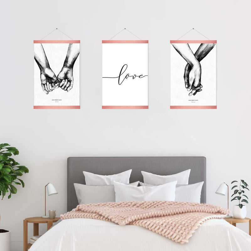 Magnetic Poster Frame Hanger, Natural Teak, Poster Hanger For Photos, Pictures, Prints, Maps, Scrolls And Canvas Artworks - Grafton Collection