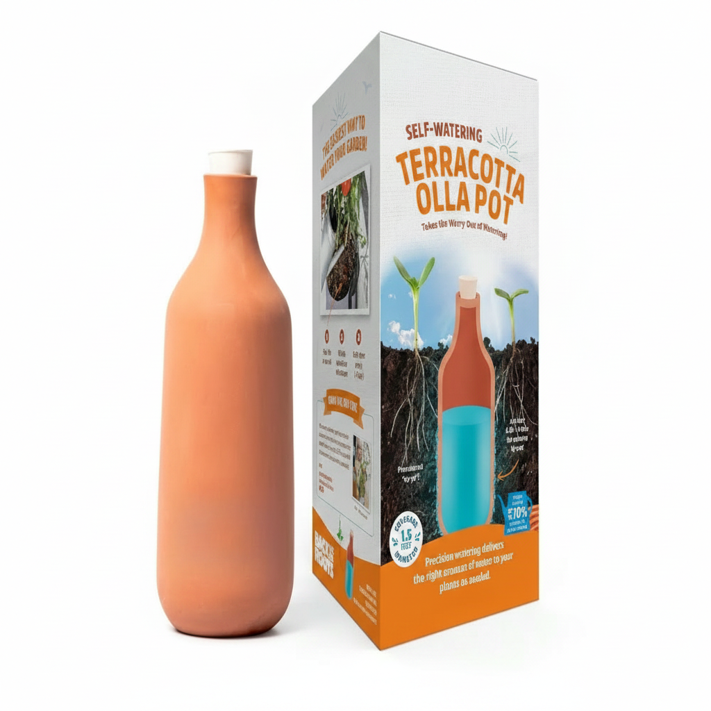 Pack of 3 Self Watering Terracotta Olla Pot 700ml For Precision Plant Watering