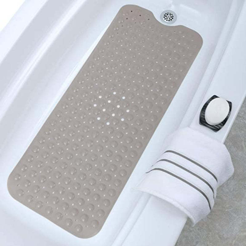 Extra Long Bath Tub & Shower Mat,Wet Floor Non-Slip for Elderly & Kids Bathroom, Longer Than Standard Bathtub Mats, Suction Cups, Drain Holes, Machine Washable - Grafton Collection