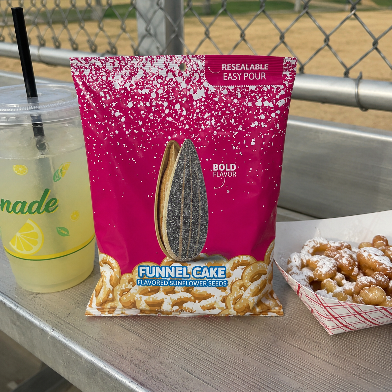 Pack Of 6 Sunflower Seeds Funnel Cake With Resealable 4oz Bags