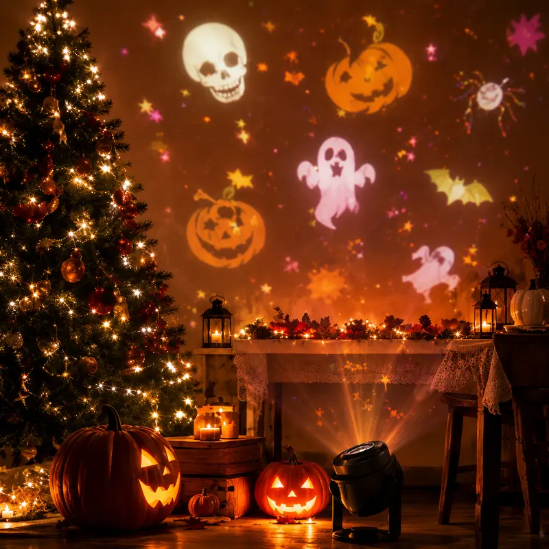 16 Pattern Halloween LED Projector Light With 360 Degree Rotation
