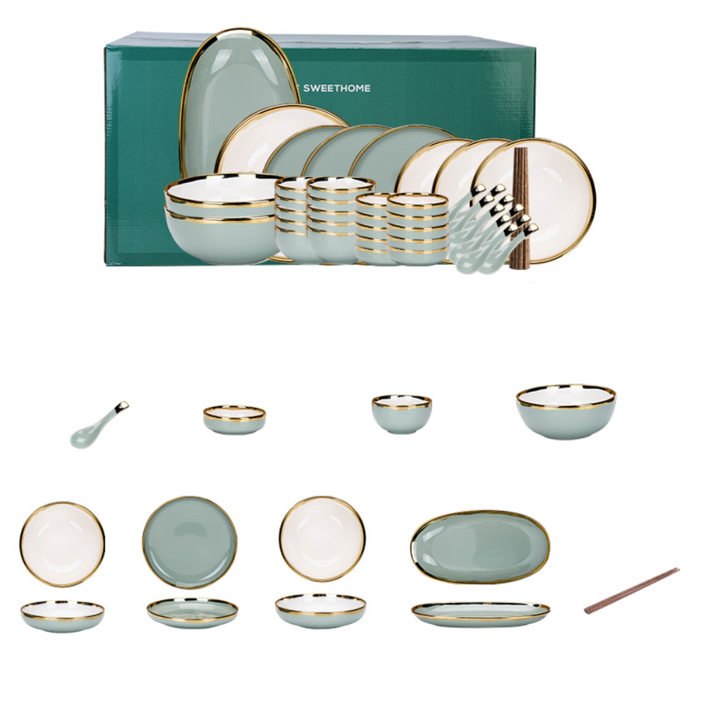 50 Piece Ceramic Dinnerware Set - Grafton Collection