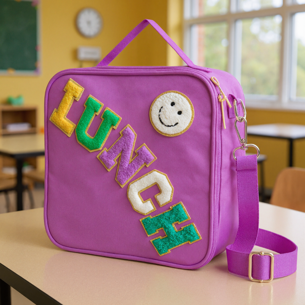 Insulated Lunch Bag With Adjustable Shoulder Strap For Girls School and Travel
