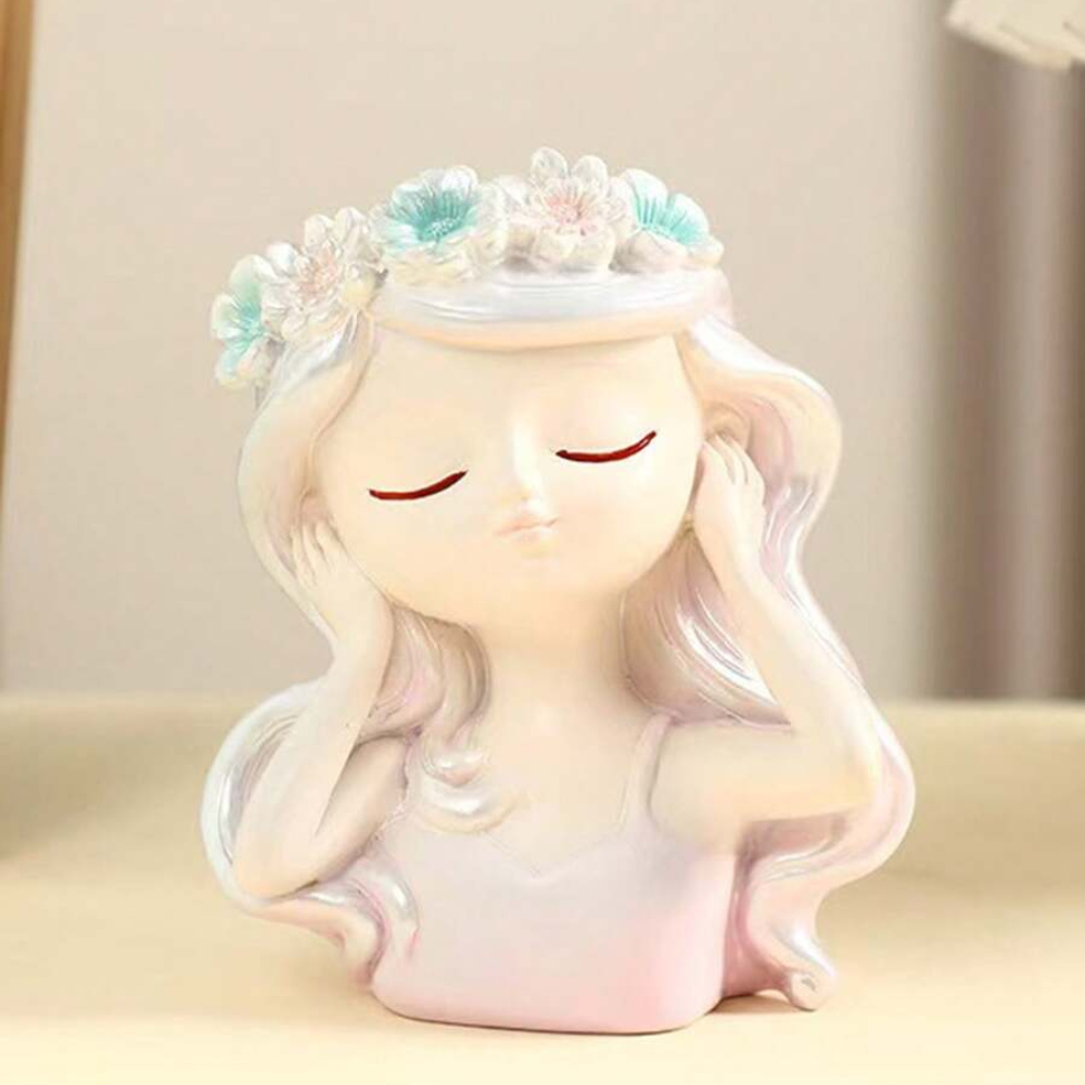 Creative Girl Sleeping Pose Figurine For Succulent And Tool Storage