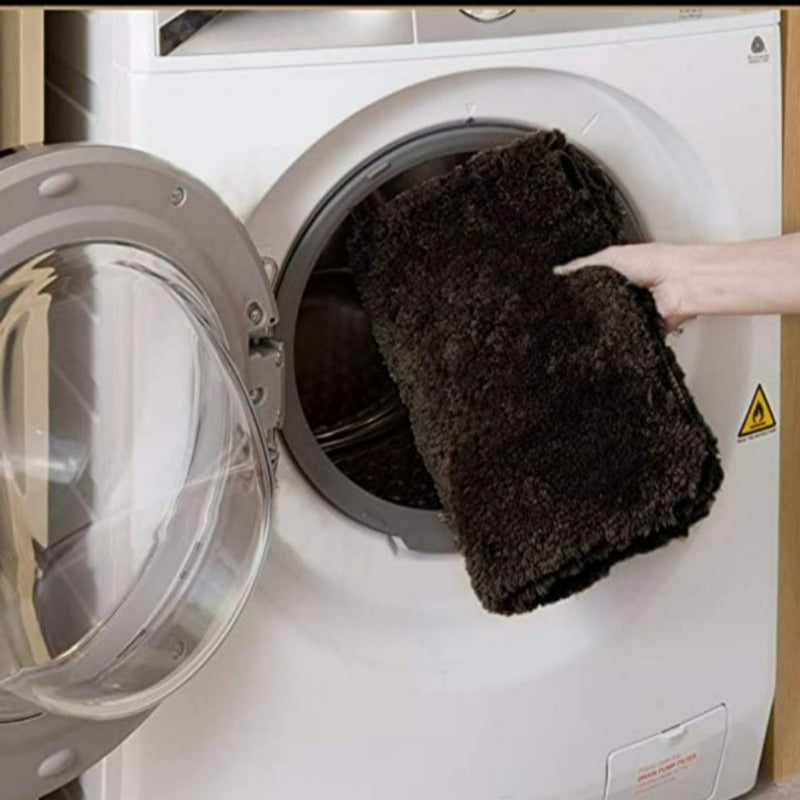 Brown Bathroom Rug Non Slip Bath Mat - Water Absorbent Soft Microfiber Shaggy Bathroom Mat Machine Washable Bath Rug for Bathroom Thick Plush Rugs for Shower - Grafton Collection