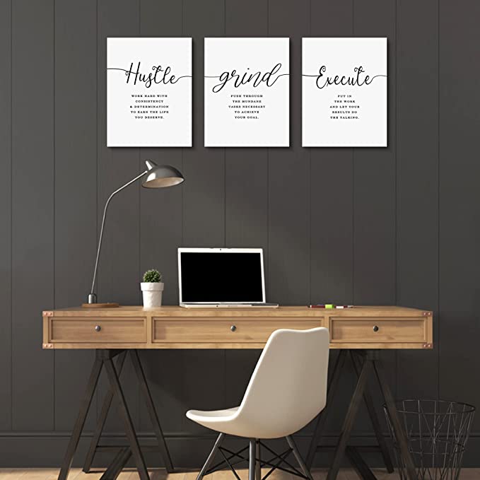 Pack Of 3 Mindset Quotes Poster for Home, Office And Workplace - Grafton Collection
