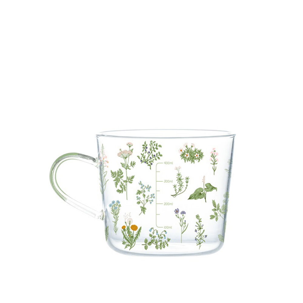 Floral Pattern Glass Mugs - Grafton Collection