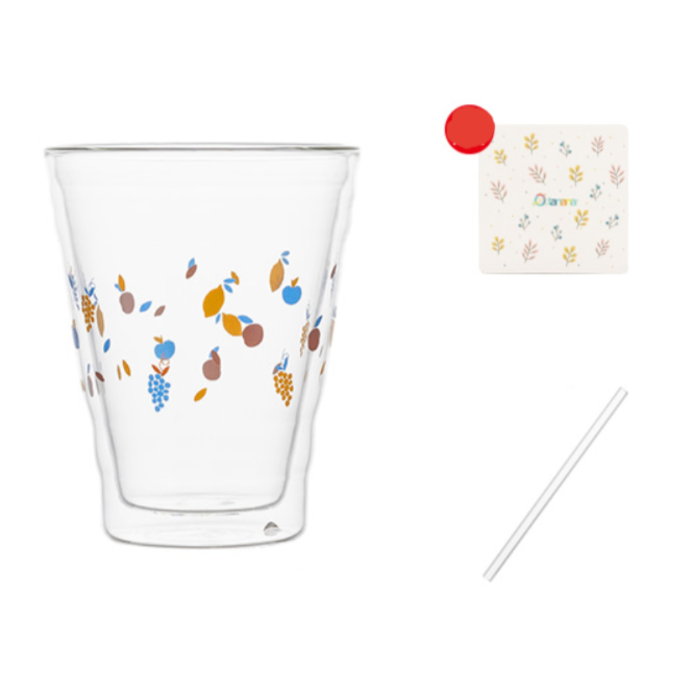 Double Walled Glasses + Straw - Grafton Collection