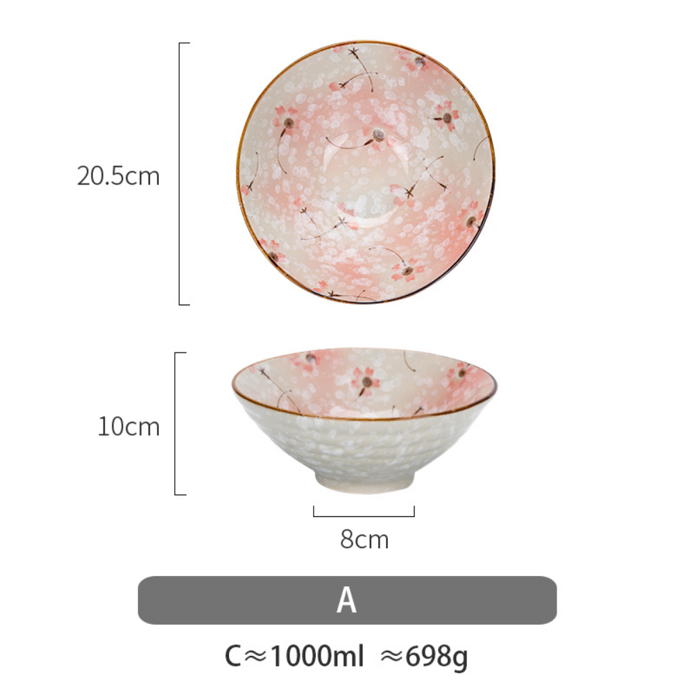 Japanese Style Floral Noodle Bowl - Grafton Collection