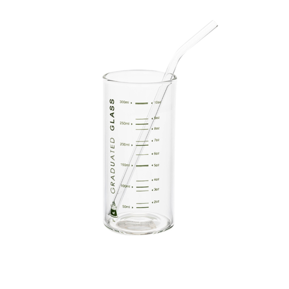 Measuring Cup Glass With Straw - Grafton Collection